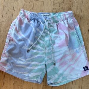 Men's Pastel Tie-Dye Swim Trunks - Multicolor